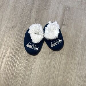 Seattle Seahawks Cozy Blue and White Slippers